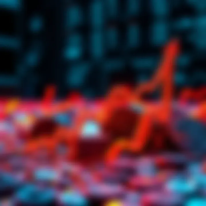 A visual representation of cryptocurrency value changes with arrows showing rise and fall, symbolizing market sentiment impact.