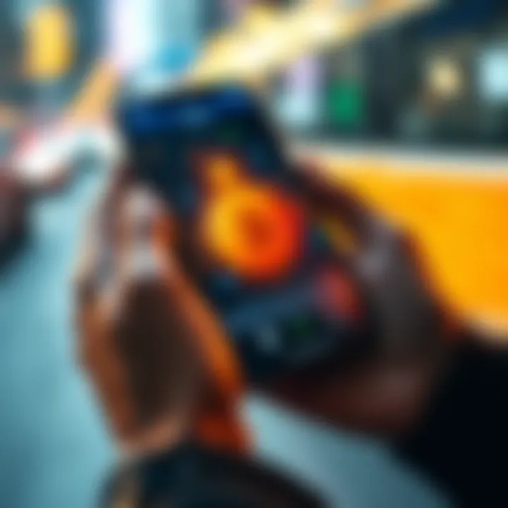 A person holding a smartphone displaying a cryptocurrency wallet with a lock icon representing digital security