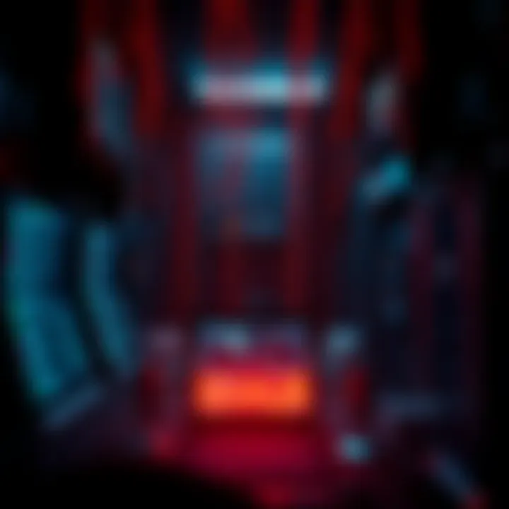 A digital representation of cryptocurrency transactions occurring in shadowy online markets, illustrating the connection between digital money and illicit activities.