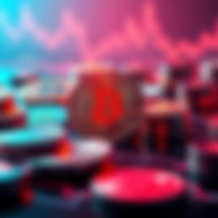 A visual representation of cryptocurrency trends with various digital coins and graphs showing market growth for 2026