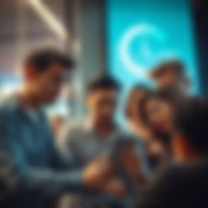 A group of people discussing currency exchange issues related to Celsius distributions, with worried expressions.