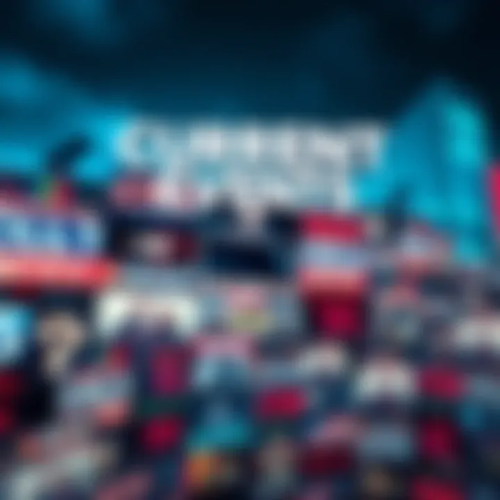 A collage of various news headlines representing ongoing events in different sectors