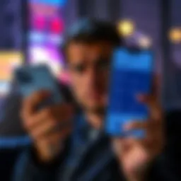 A person looking concerned while holding a smartphone with Curve app on the screen, showing data fields for occupation and income.