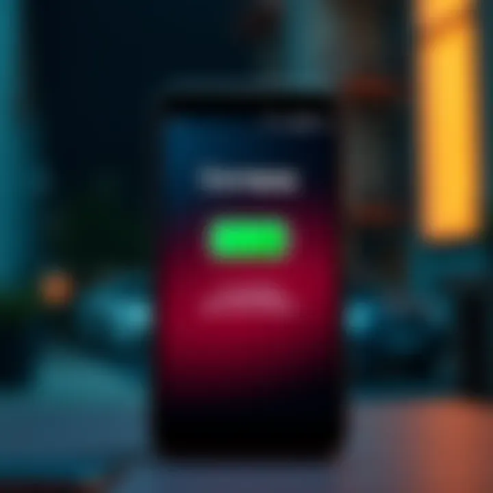 A smartphone screen showing low battery alert with Curvepay app in the foreground