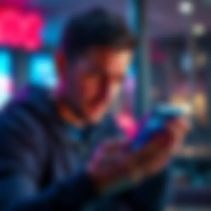 A disappointed customer looks at their phone displaying a Revolut screen, expressing frustration over lack of support after an online scam.