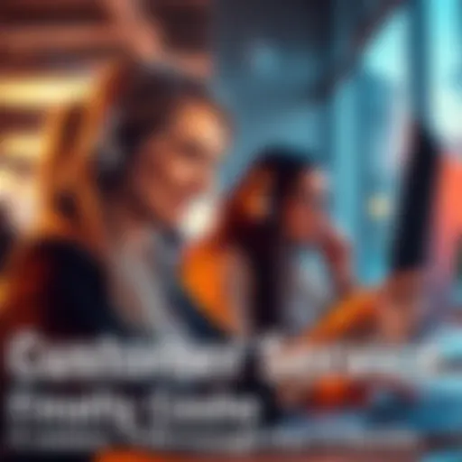 A customer service representative assisting a client over the phone with a friendly smile, demonstrating effective communication and problem-solving.