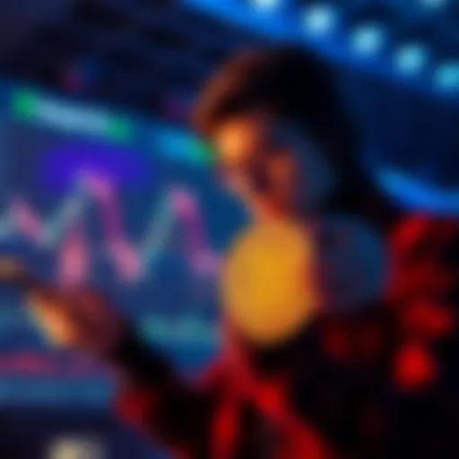 Person looking at a graph showing a decline in Bitcoin value and holding a calculator while reassessing investment strategy