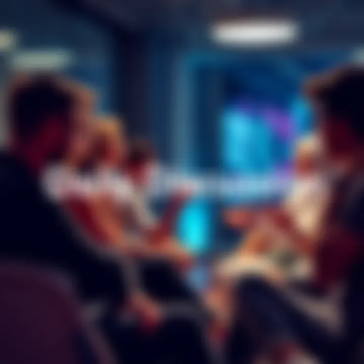 A group of people sitting together, discussing and sharing ideas with enthusiasm, showcasing engagement and connection.