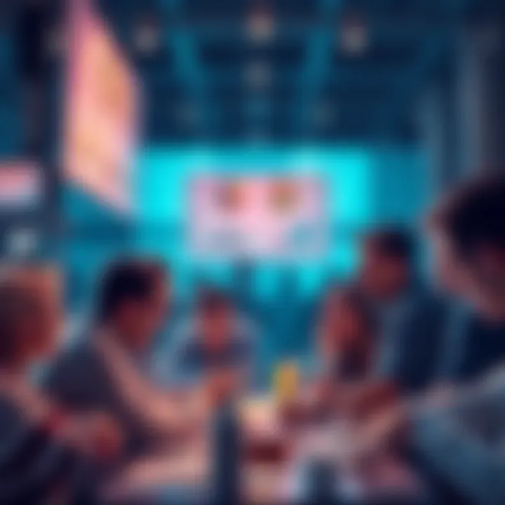 People engaging in a lively discussion about donuts and trading at a forum