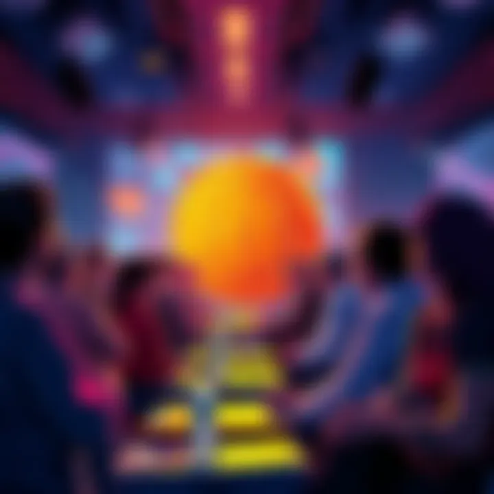 People engaging in a conversation about Bitcoin in a vibrant forum setting