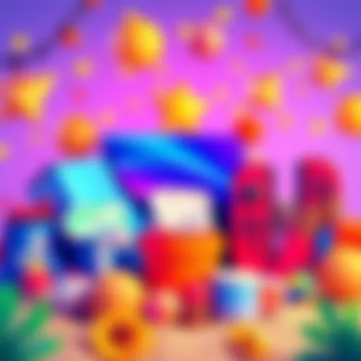 Colorful illustration of tech prizes like AirPods Max, PS5, and Nintendo Switch surrounded by summer-themed decorations.