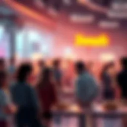 People engaging in discussion about donuts in a lively forum setting