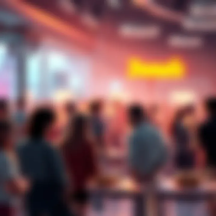 People engaging in discussion about donuts in a lively forum setting