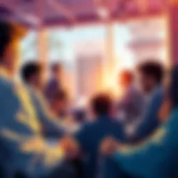 People participating in a discussion about Kaspa, sharing thoughts and questions in a friendly atmosphere