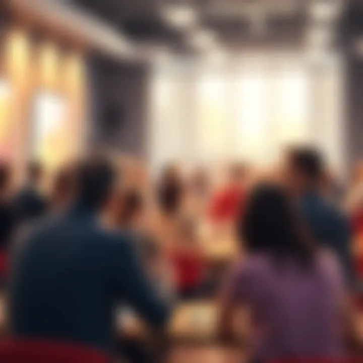 People engaged in a lively discussion about donuts and governance topics in a forum setting