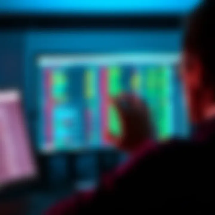 Daily Rewards CSV A person looking at a computer screen displaying CSV data for daily rewards and validator balance