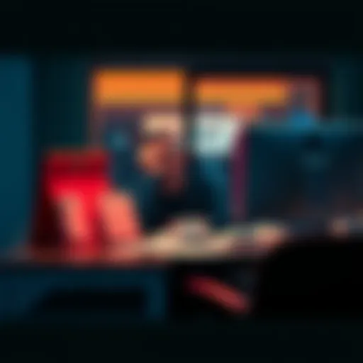 A person sitting at a desk with a calendar and coffee, looking bored while staring at a computer.