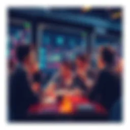 People engaging in a lively discussion about trading strategies and market trends