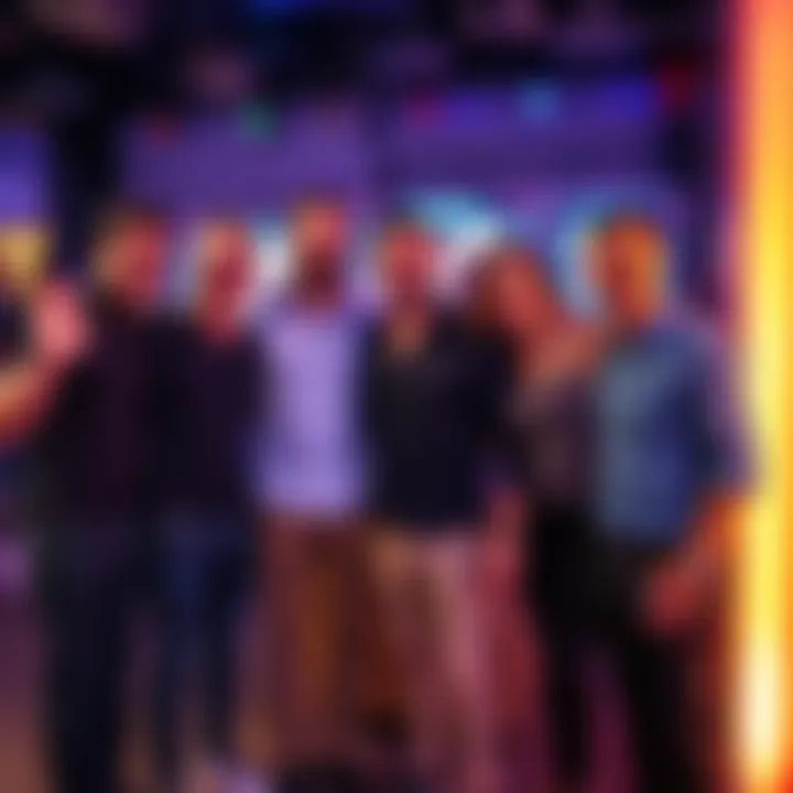Darren with crew at Channel 9 event Darren poses with producer Julian and cast members at a promotional event, with missing spots where Chantel and Wyatt should be