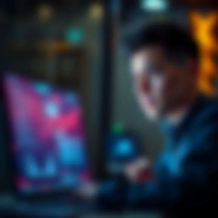 A person analyzing data on a computer screen while looking concerned, highlighting the seriousness of data leaks.