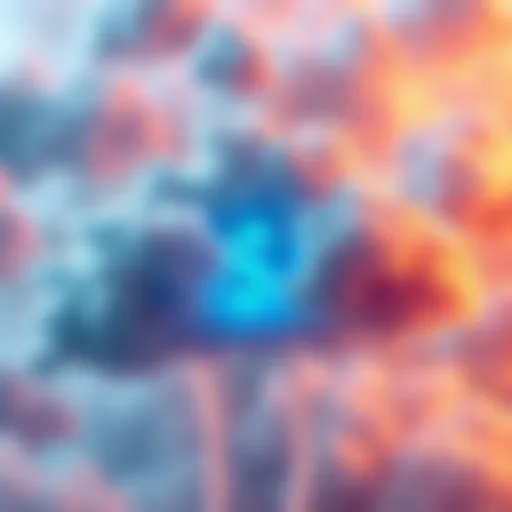 Visual representation of data usage and financial impact from blobs, showing a large data cloud and dollar signs indicating fees