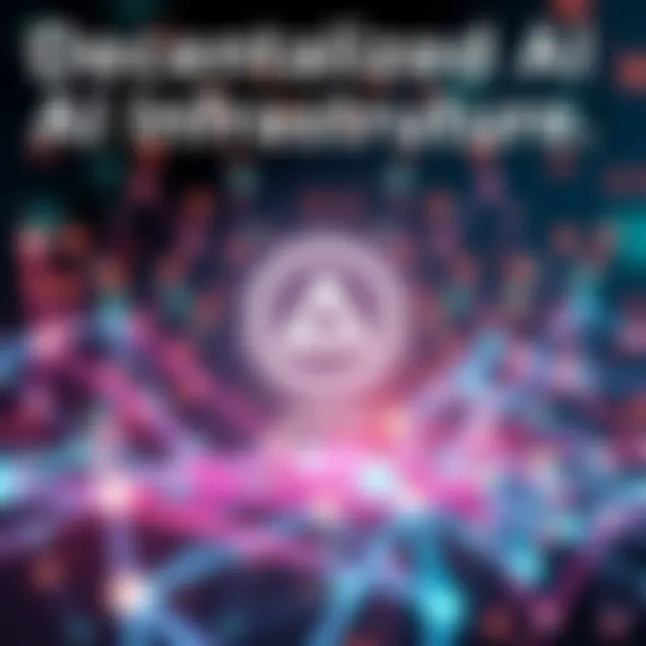 Decentralized AI Infrastructure A digital representation of a network supporting AI technologies with the $ANKR logo prominently featured