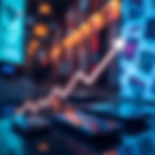 Graph showing a downward trend in earnings from Wi-Fi mobile hotspots, with a background of mobile devices connected to Wi-Fi networks.