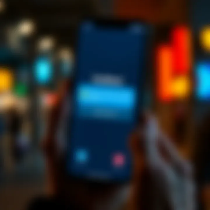 Declined payment notification A smartphone screen showing a payment decline message from Revolut to Binance, with a concerned person's hand holding the phone