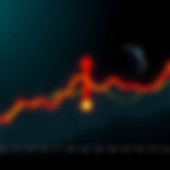 A chart showing the decline of various altcoins, with arrows pointing downward and a shadow of a bear in the background, symbolizing a competitive market.