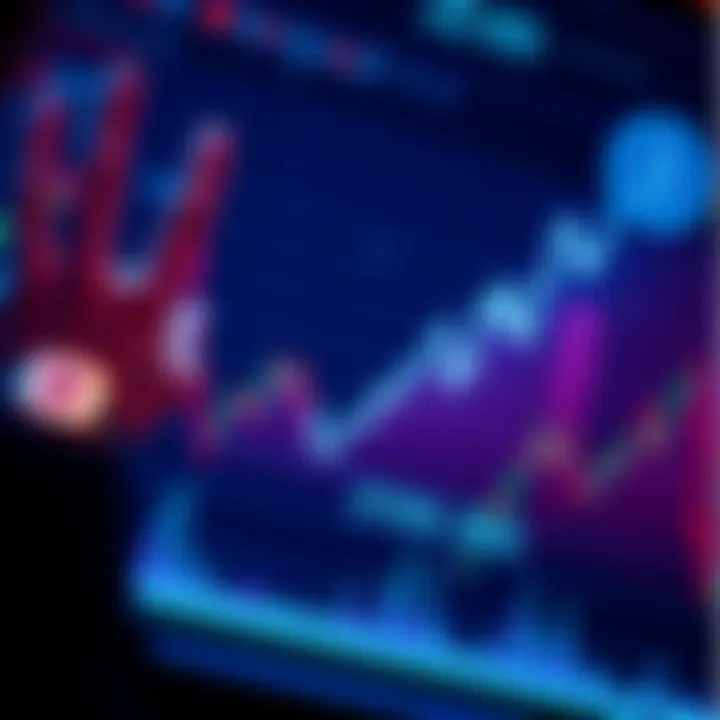 A graph showing a declining trend in stablecoin value, with worried investors looking on.