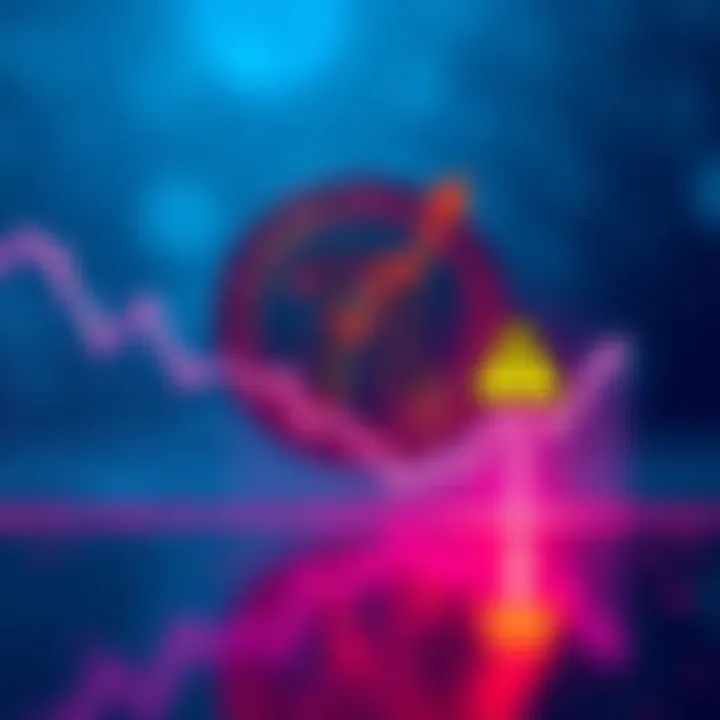 Declining Value of Pi A downward trend graph showing Pi's value dropping over time with a warning sign symbolizing caution for investors.