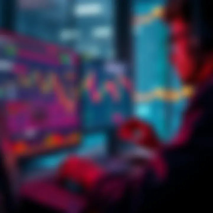 DeepFuckingValue trading crypto A person focused on trading cryptocurrency, analyzing charts and market data on a computer screen.