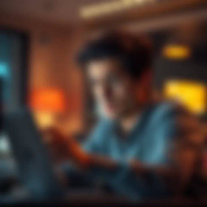 A person looking worried while checking a laptop showing pending PayPal transaction