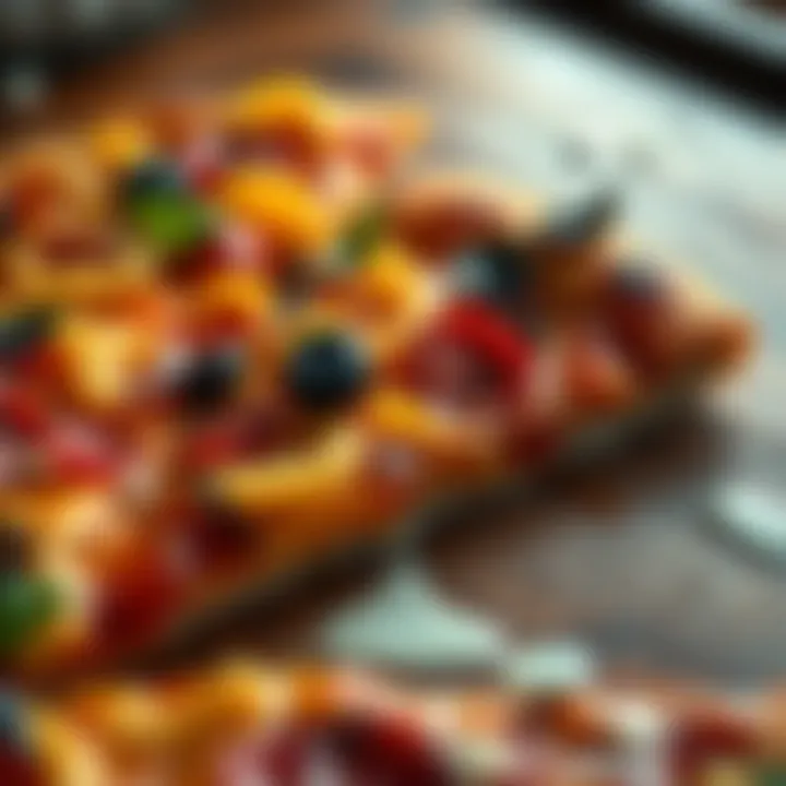 Delicious pizza slice A vibrant slice of pizza topped with colorful ingredients, shared by a member in the community.