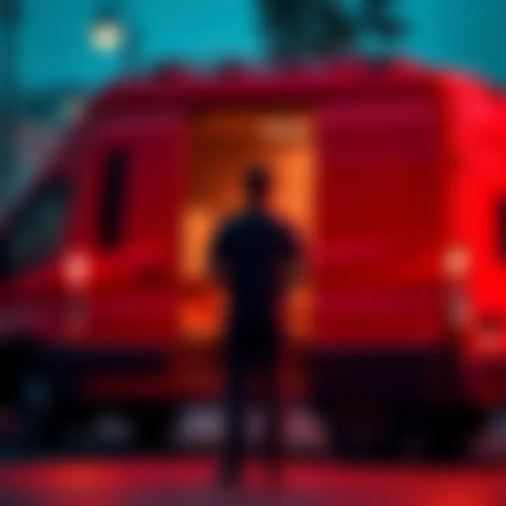 A man standing in front of a delivery van looking worried, representing a crypto scam incident in San Francisco