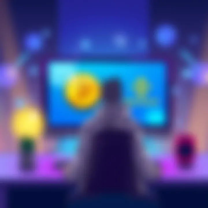Illustration showing a person on a computer screen with USDT logo and Binance logo, symbolizing the deposit process