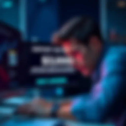 A frustrated person looking at a computer screen showing a $40,000 deposit status with an error message