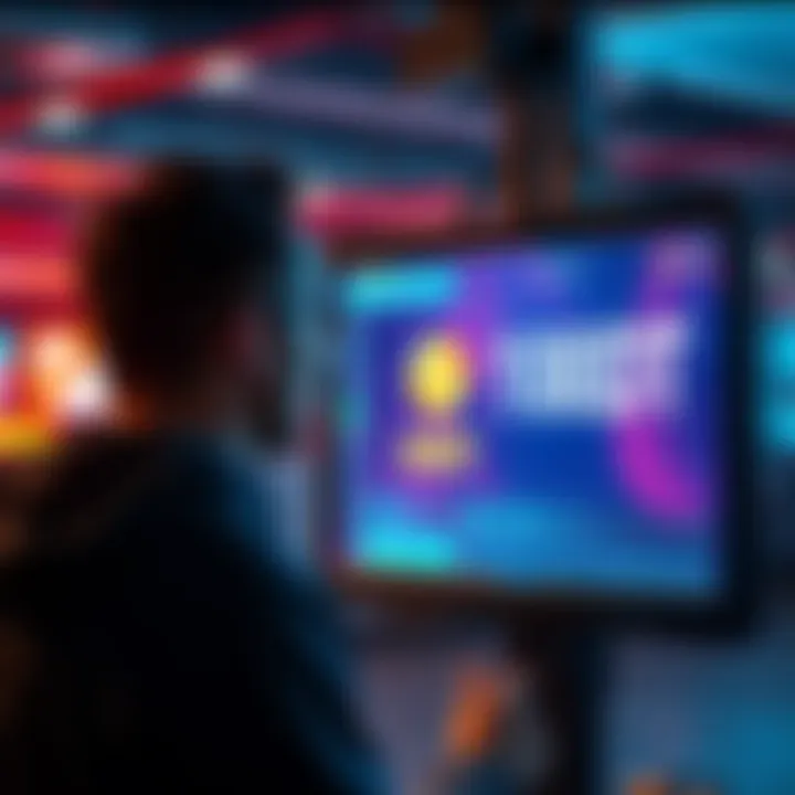 A person looking at a screen displaying 100 USDT and a reward indication