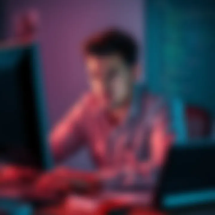 A frustrated developer sitting in front of a computer, surrounded by coding notes and error logs, reflecting on deployment issues