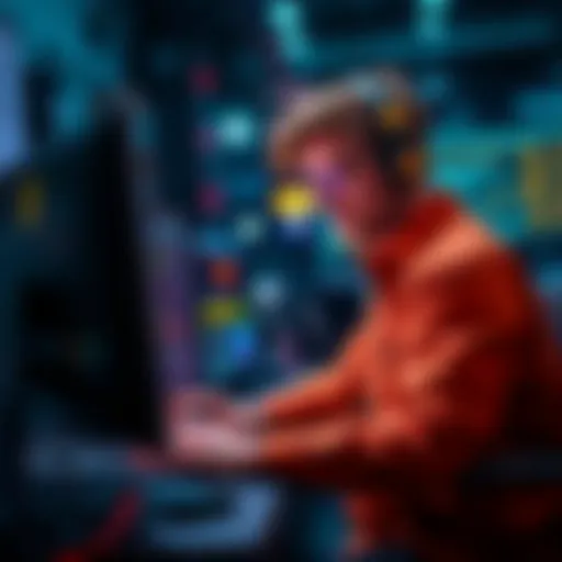 A developer working on a computer, exploring options for third-party access to testing nodes for RPC integration.