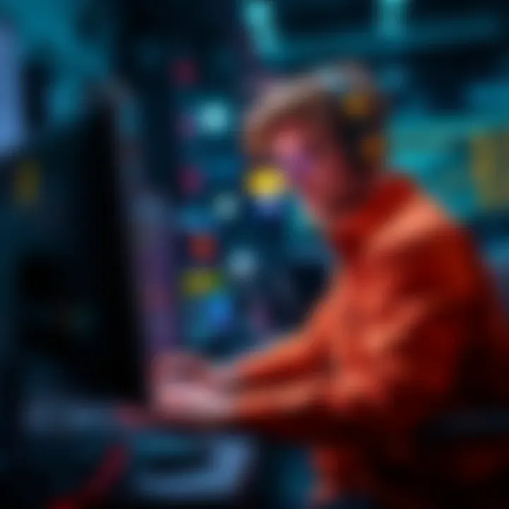 A developer working on a computer, exploring options for third-party access to testing nodes for RPC integration.