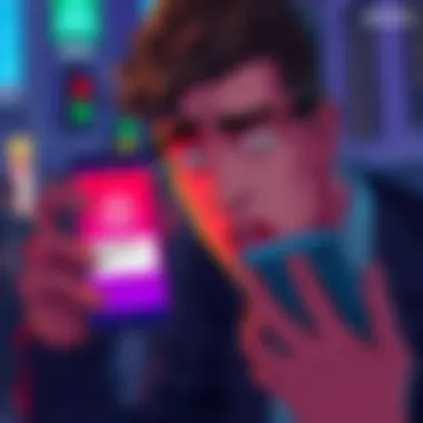 A person looking frustrated with a smartphone showing a slippage warning during a cryptocurrency swap