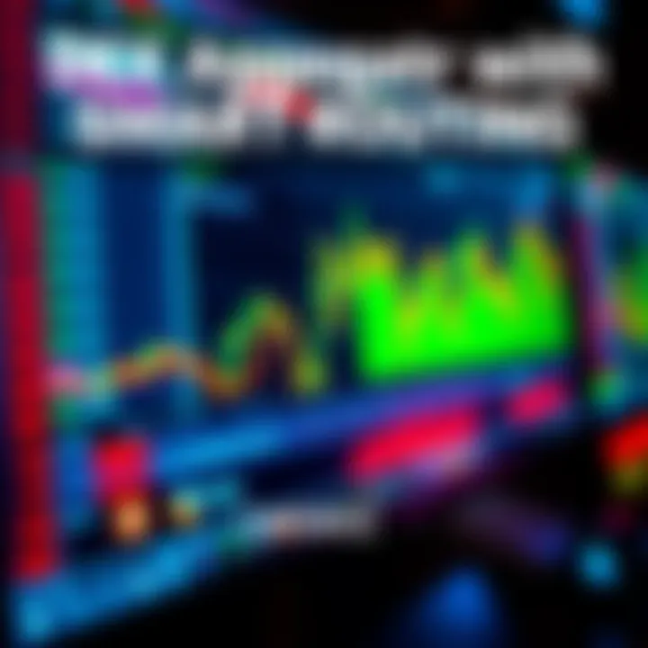 A close-up of a digital screen displaying DEX aggregator trading data and charts, highlighting smart routing features for better trading rates.