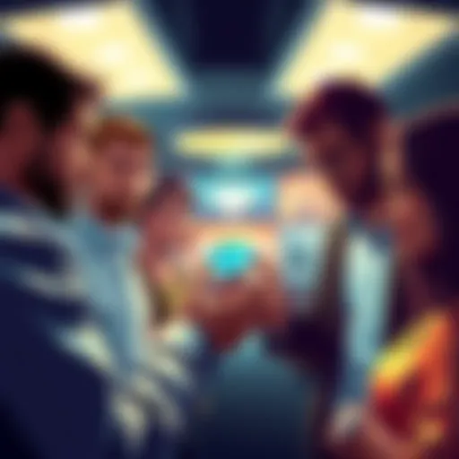 Group of people discussing diamond collecting for monthly challenges