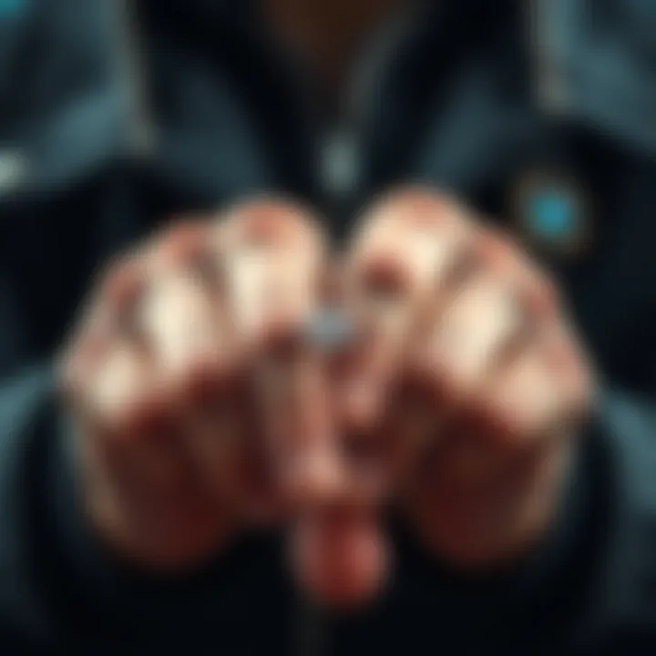 Person with Diamond Engagement Ring A person showing a diamond engagement ring, symbolizing bold choices and commitment during uncertain times.