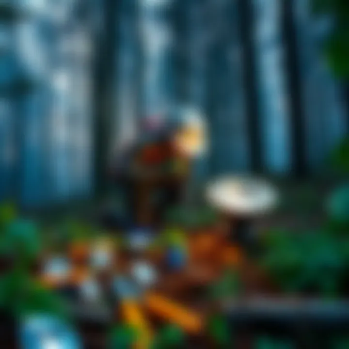 A player searching for diamonds in a forest in Arnhem, Netherlands, showing tools and terrain.