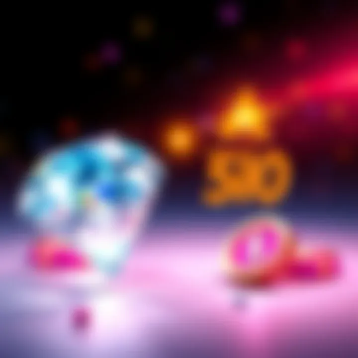 Diamonds and bid tokens A graphic showing a choice between glittering diamonds and colorful bid tokens, symbolizing options for players in the Atlas platform.