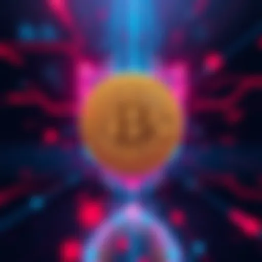 Digital Bitcoin Symbol with Quantum Threat A Bitcoin symbol surrounded by a digital shield and quantum lines representing the risk of quantum attacks on cryptocurrency.