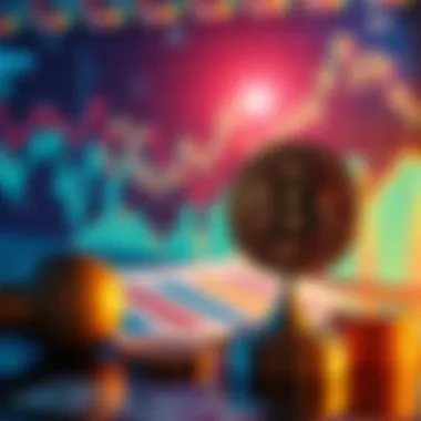 A visual comparison of SUI and Libra digital currency concepts with charts and graphs in the background