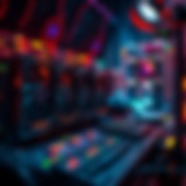 Digital Currency Mining Revival A miner's setup with multiple graphics cards working on digital currency mining, showcasing an active mining environment.